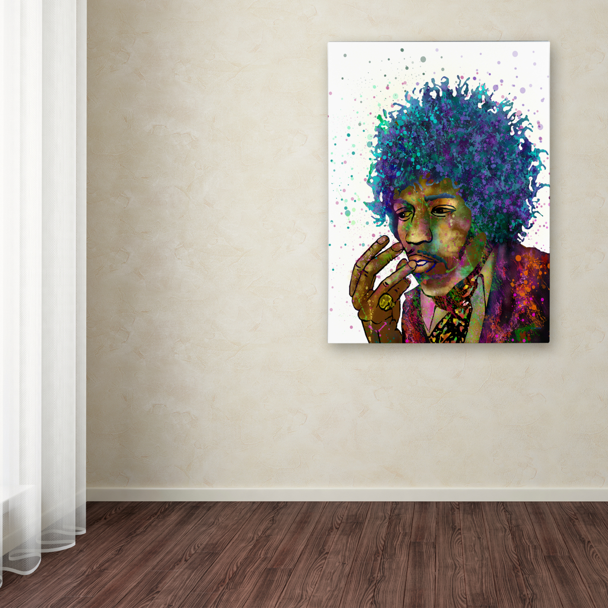 Marlene Watson 'Jimi Hendrix' Canvas Wall Art 35 X 47 Inches