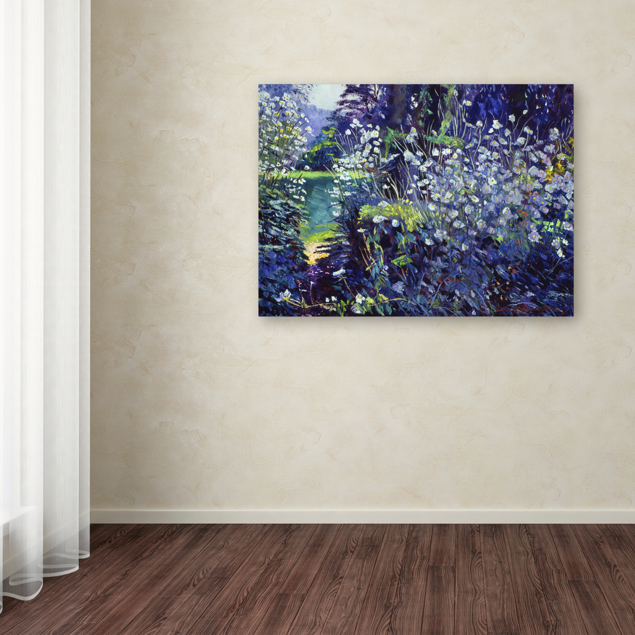 David Lloyd Glover 'Tangled White Flowers' Canvas Wall Art 35 X 47 Inches