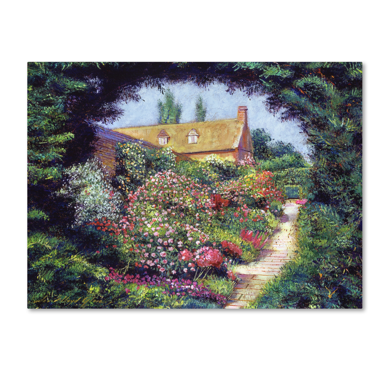 David Lloyd Glover 'English Garden Stroll' Canvas Wall Art 35 X 47 Inches