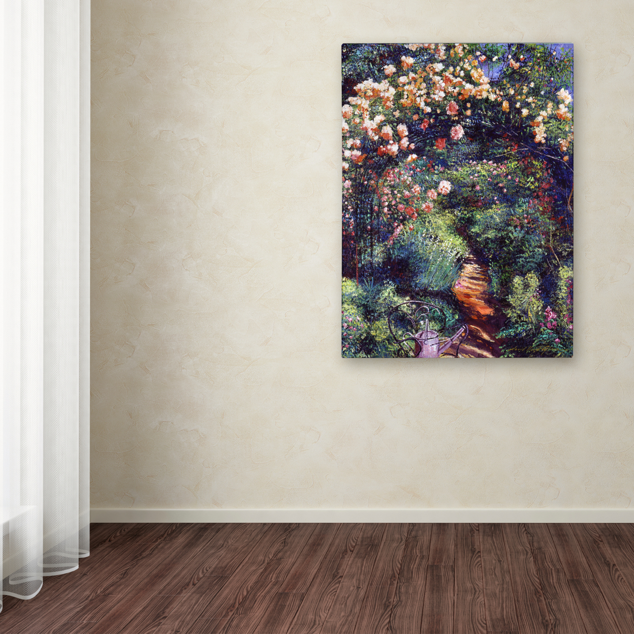 David Lloyd Glover 'Rose Arbor Pathway' Canvas Wall Art 35 X 47 Inches