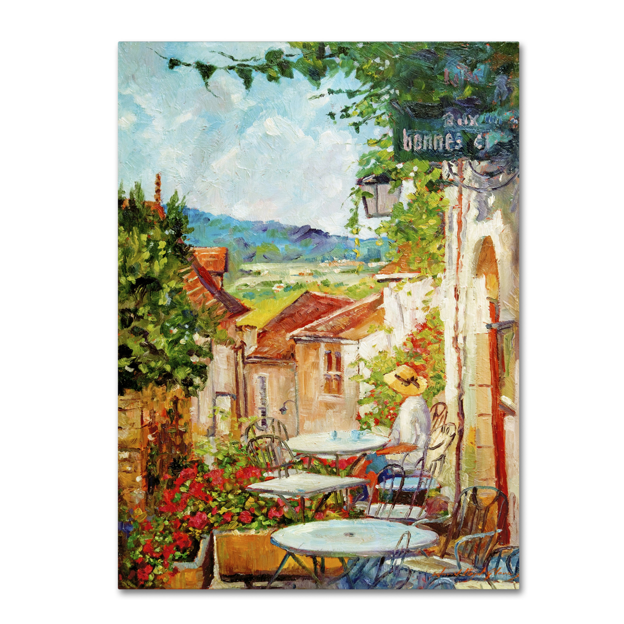 David Lloyd Glover 'Provence Cafe Morning' Canvas Wall Art 35 X 47 Inches