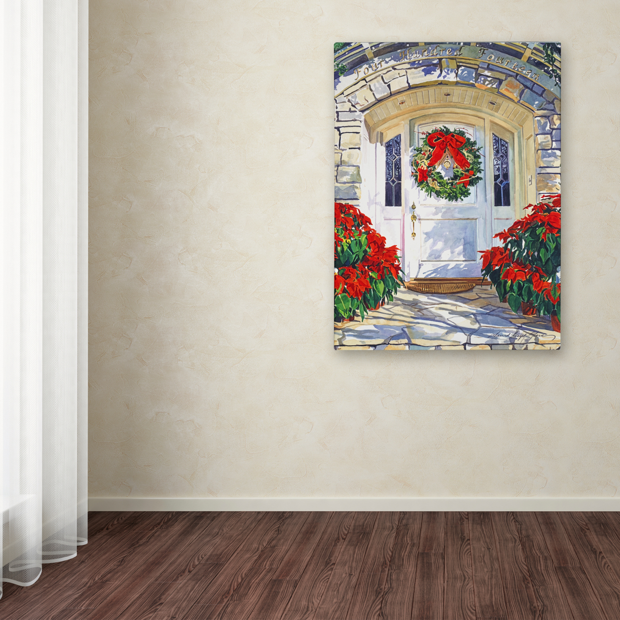David Lloyd Glover 'Poinsettia House' Canvas Wall Art 35 X 47 Inches