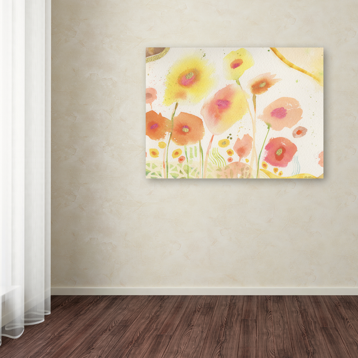 Sheila Golden 'Garden D'Oro' Canvas Wall Art 35 X 47 Inches