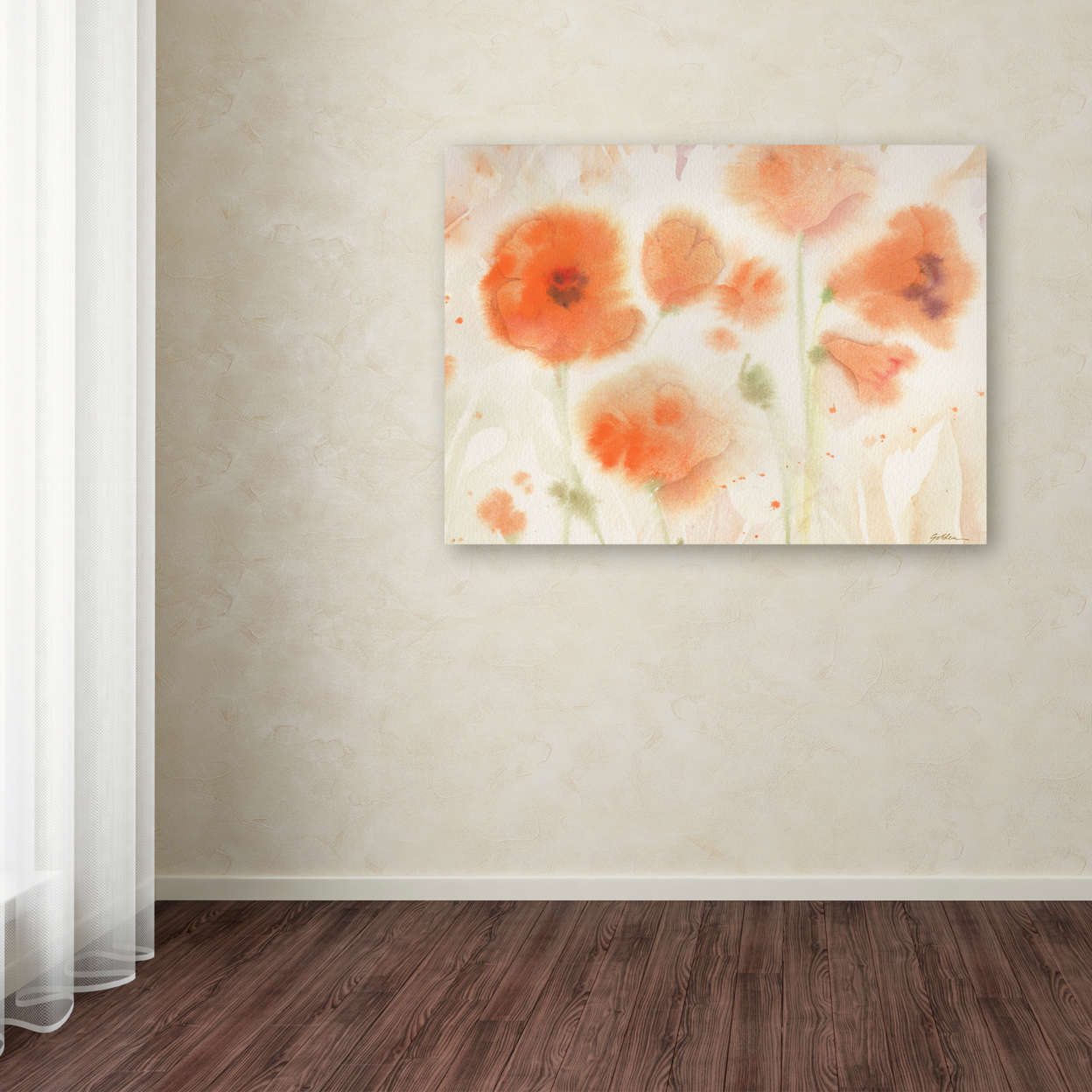 Sheila Golden 'Orange Tones' Canvas Wall Art 35 X 47 Inches