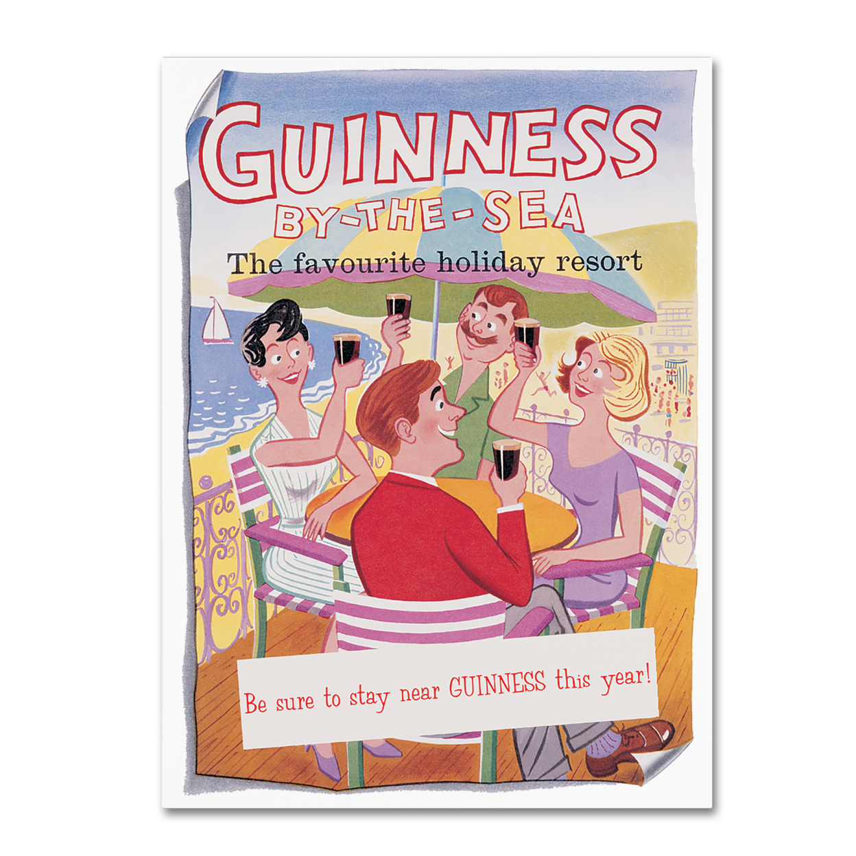 Guinness Brewery 'Guinness By The Sea' Canvas Wall Art 35 X 47 Inches