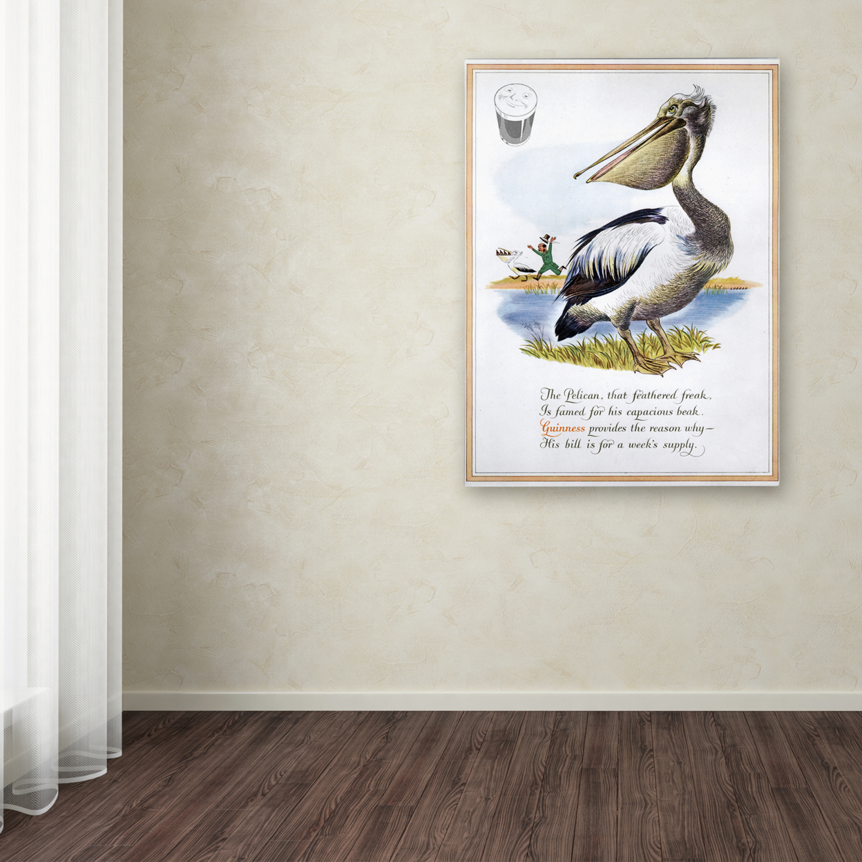Guinness Brewery 'Guinness Pelican' Canvas Wall Art 35 X 47 Inches