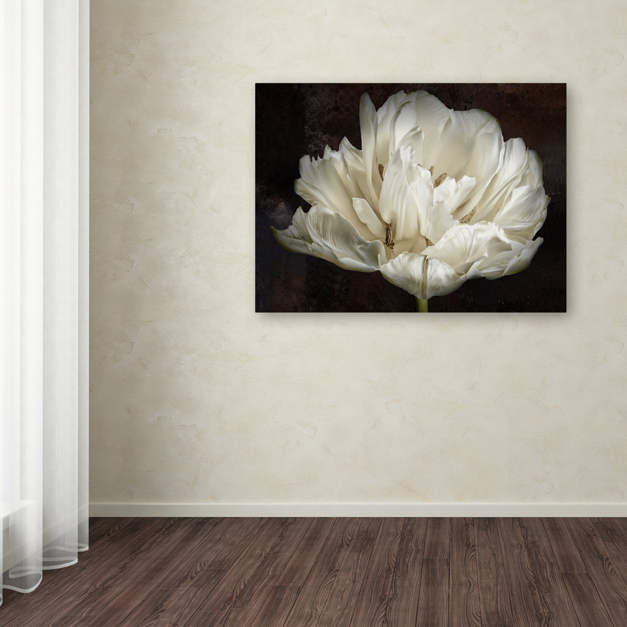Cora Niele 'Double White Tulip' Canvas Wall Art 35 X 47 Inches