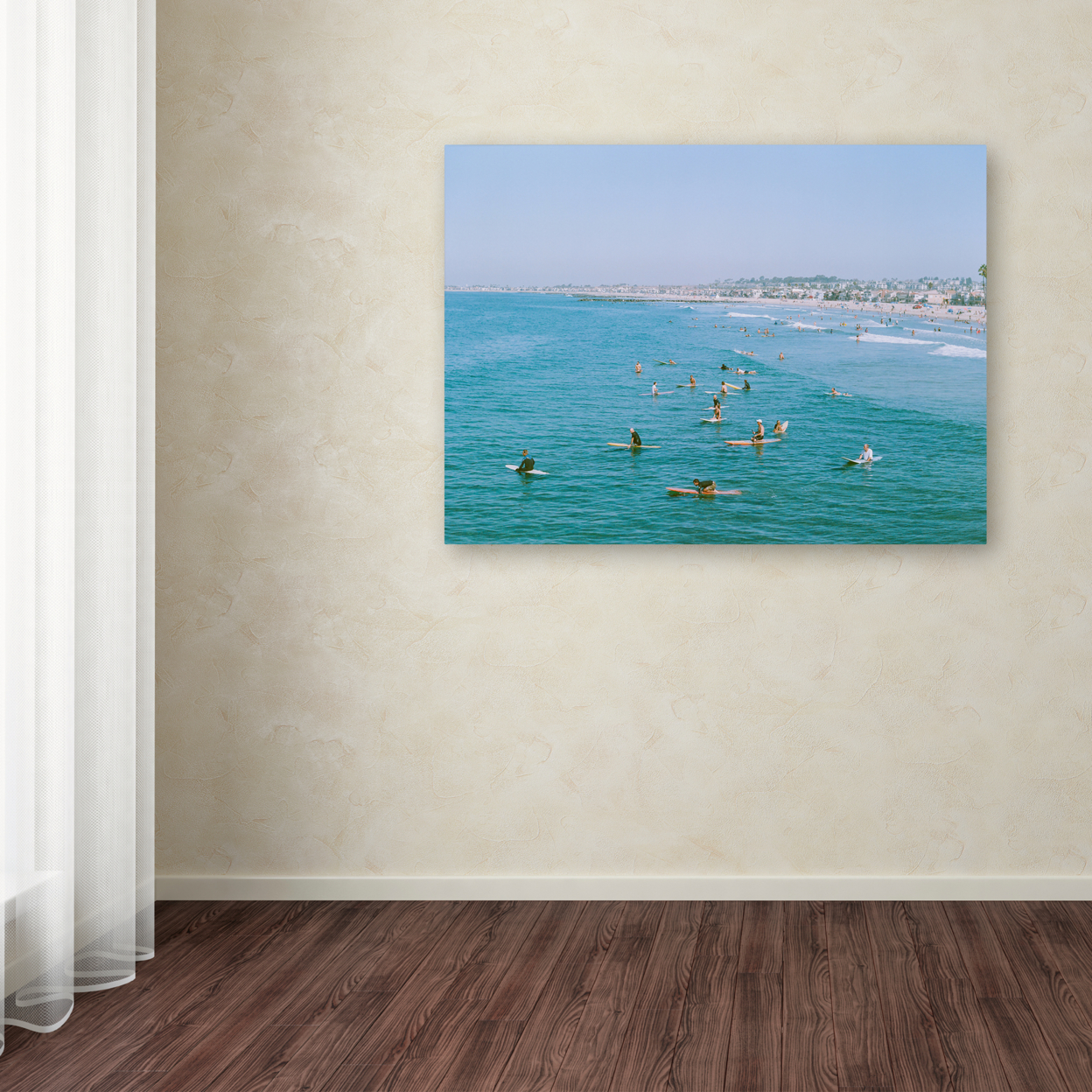Ariane Moshayedi 'Newport Beach Surfers' Canvas Wall Art 35 X 47 Inches