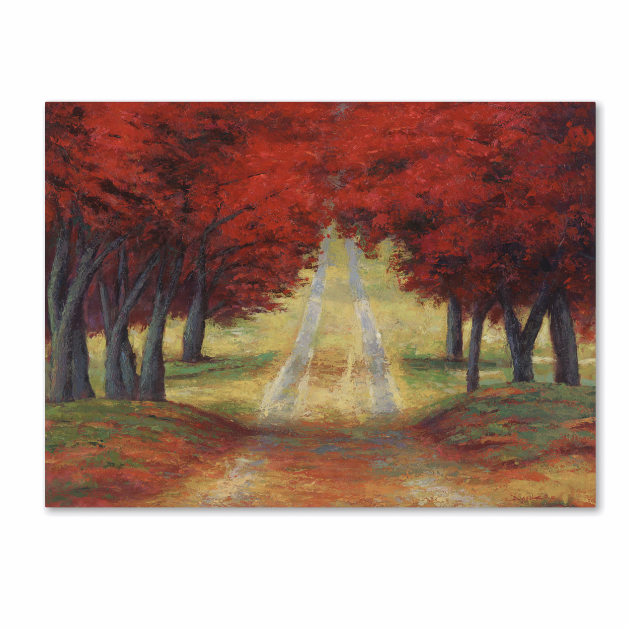 Daniel Moises 'Autumn Pathway' Canvas Wall Art 35 X 47 Inches