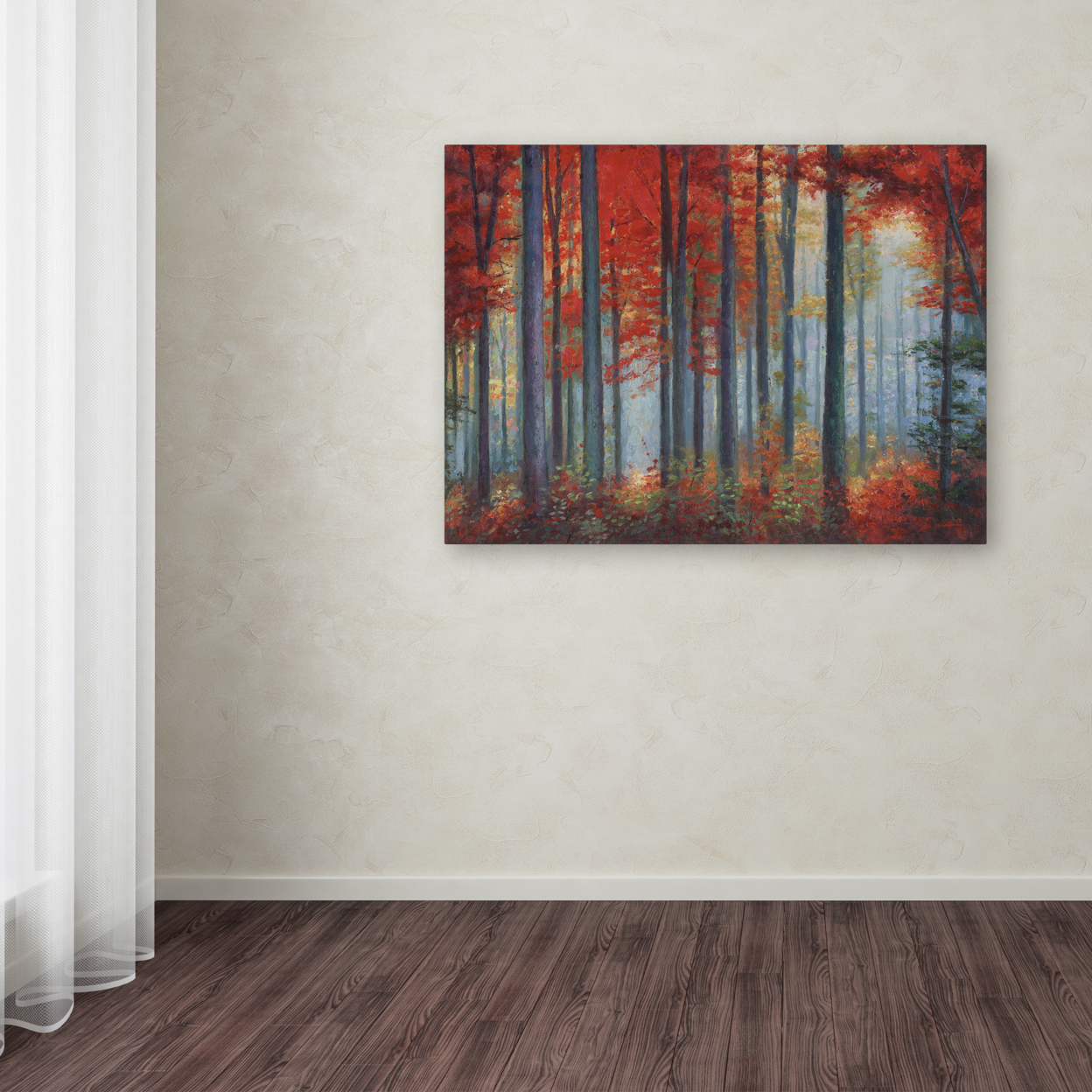 Daniel Moises 'Red Foreset' Canvas Wall Art 35 X 47 Inches