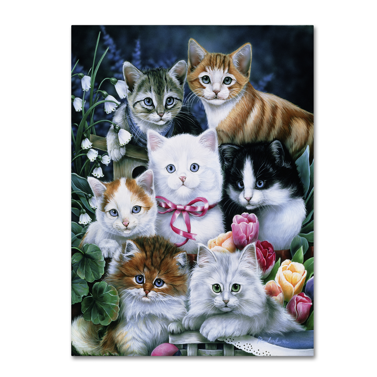 Jenny Newland 'Kittens' Canvas Wall Art 35 X 47 Inches
