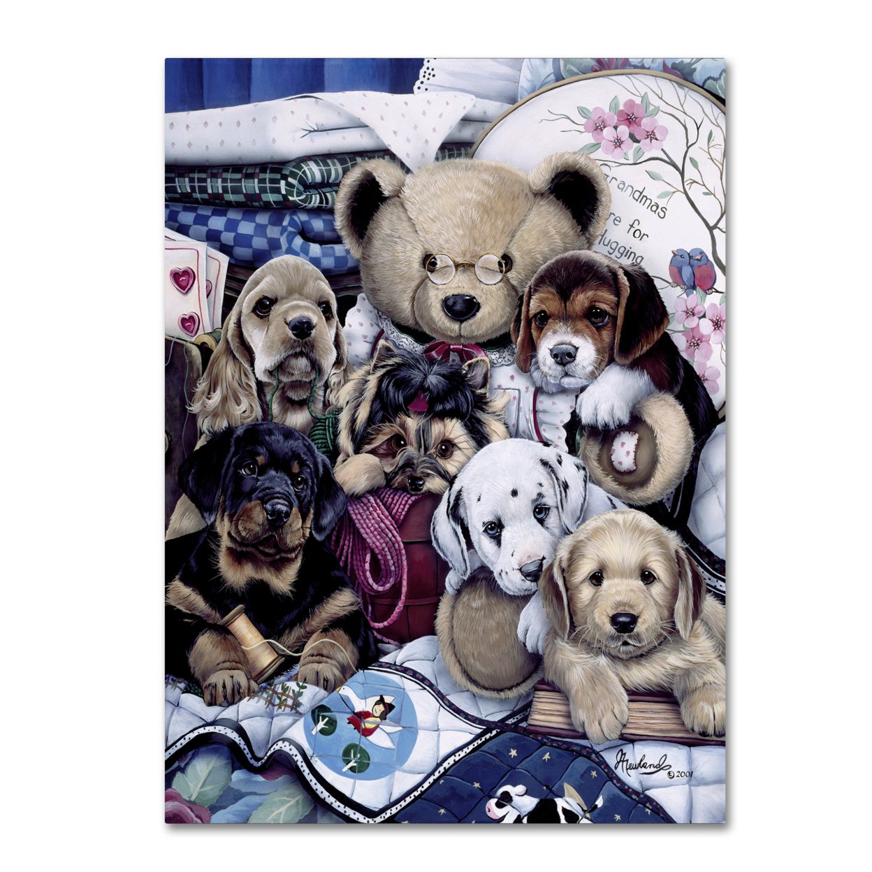 Jenny Newland 'Puppy Party' Canvas Wall Art 35 X 47 Inches