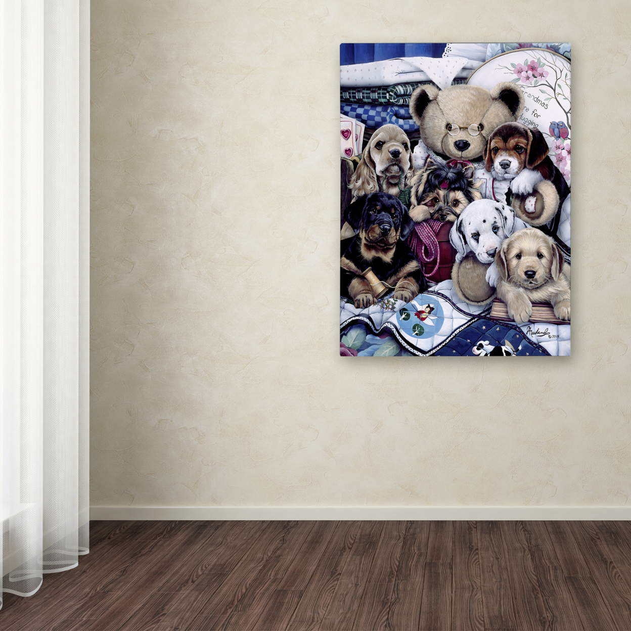 Jenny Newland 'Puppy Party' Canvas Wall Art 35 X 47 Inches