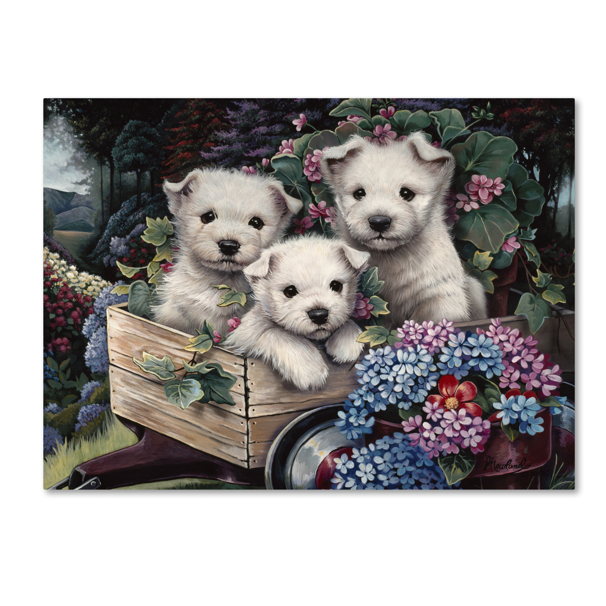 Jenny Newland 'Lovable Westies' Canvas Wall Art 35 X 47 Inches