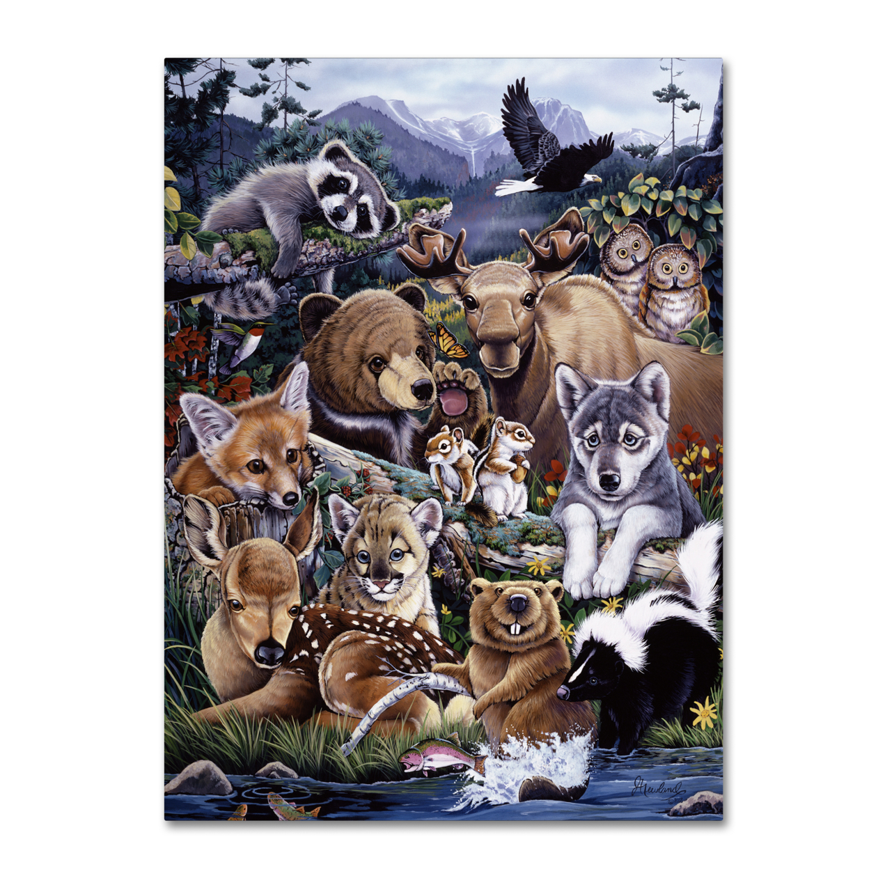 Jenny Newland 'Forest Friends' Canvas Wall Art 35 X 47 Inches