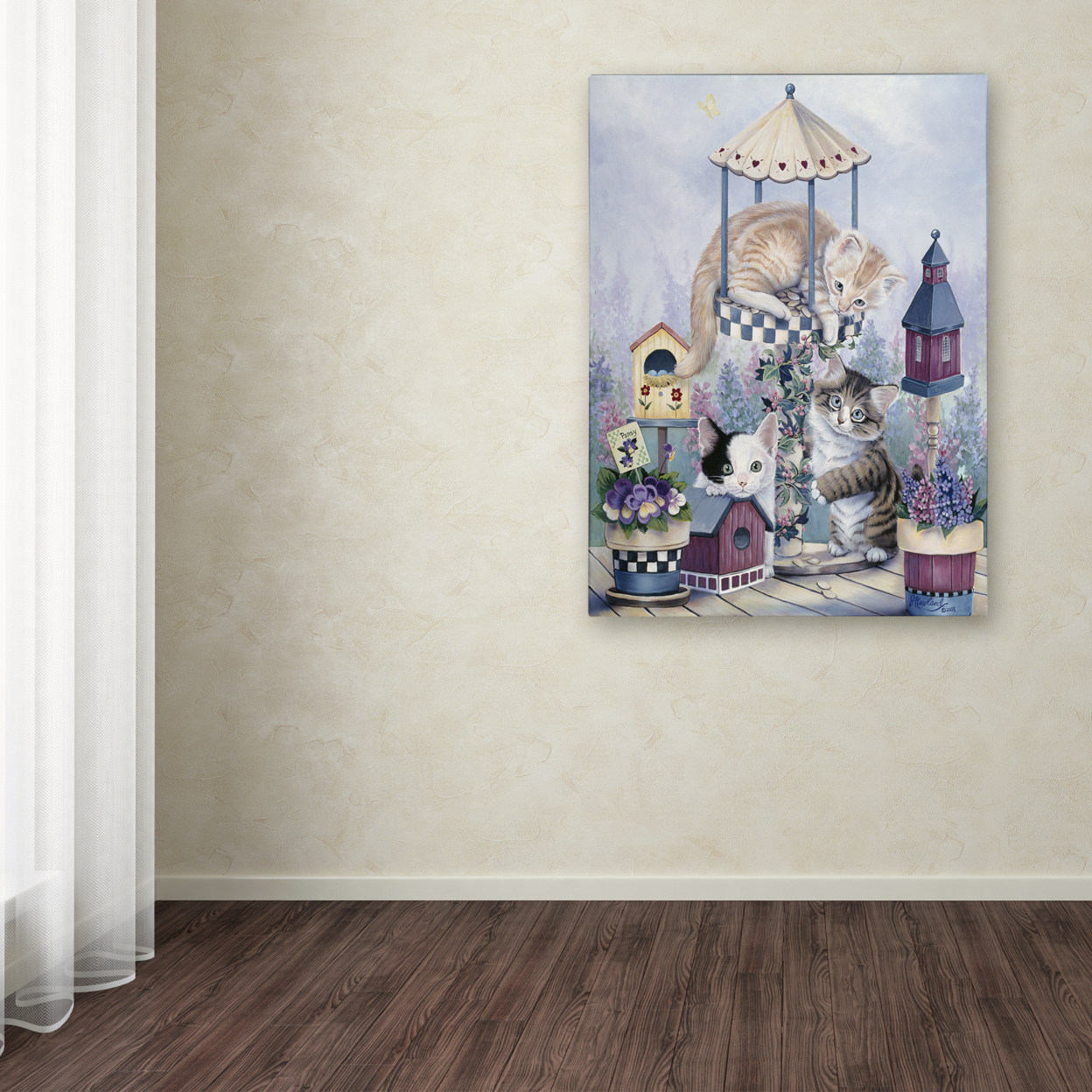 Jenny Newland 'Cat Carousel' Canvas Wall Art 35 X 47 Inches