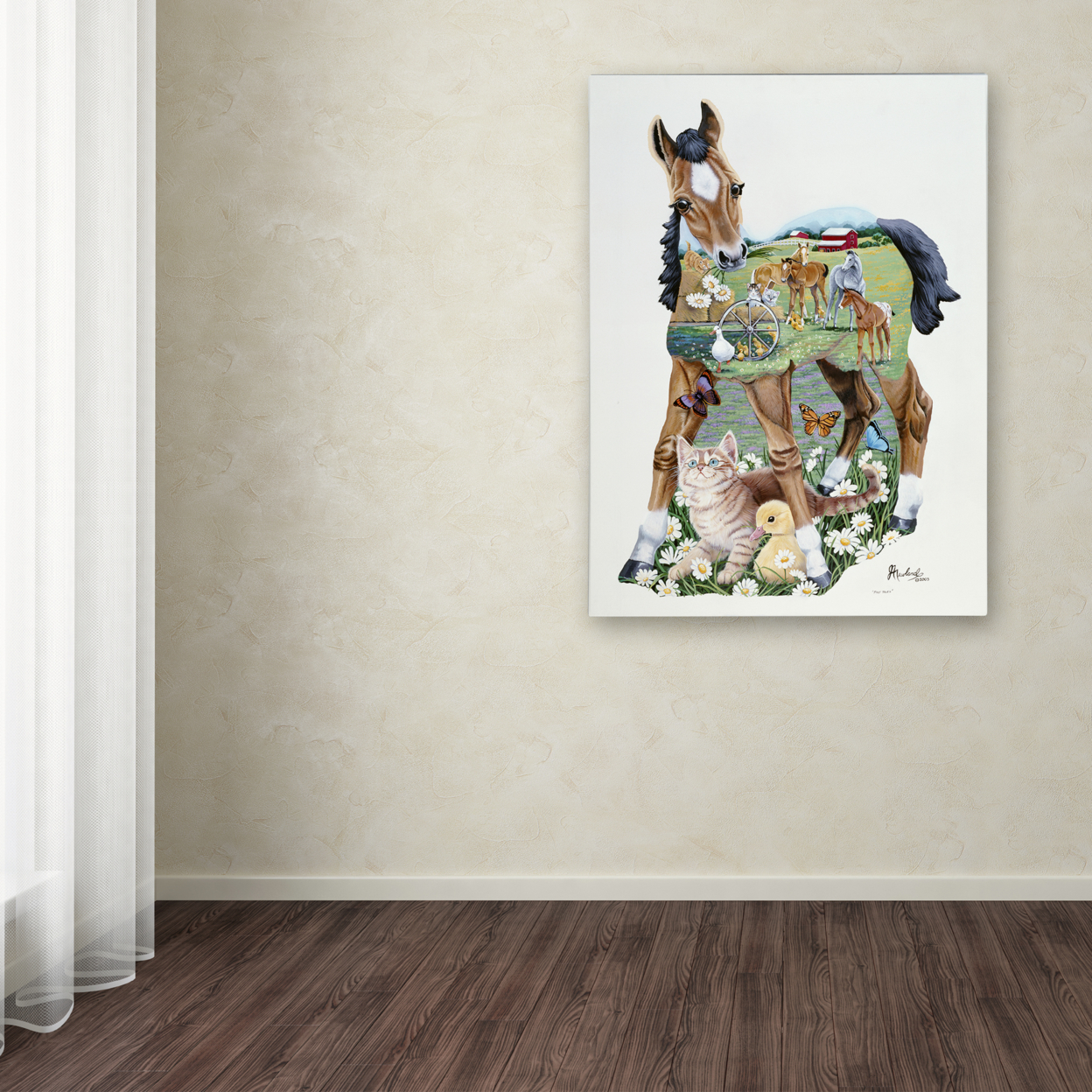 Jenny Newland 'Pony Tails' Canvas Wall Art 35 X 47 Inches