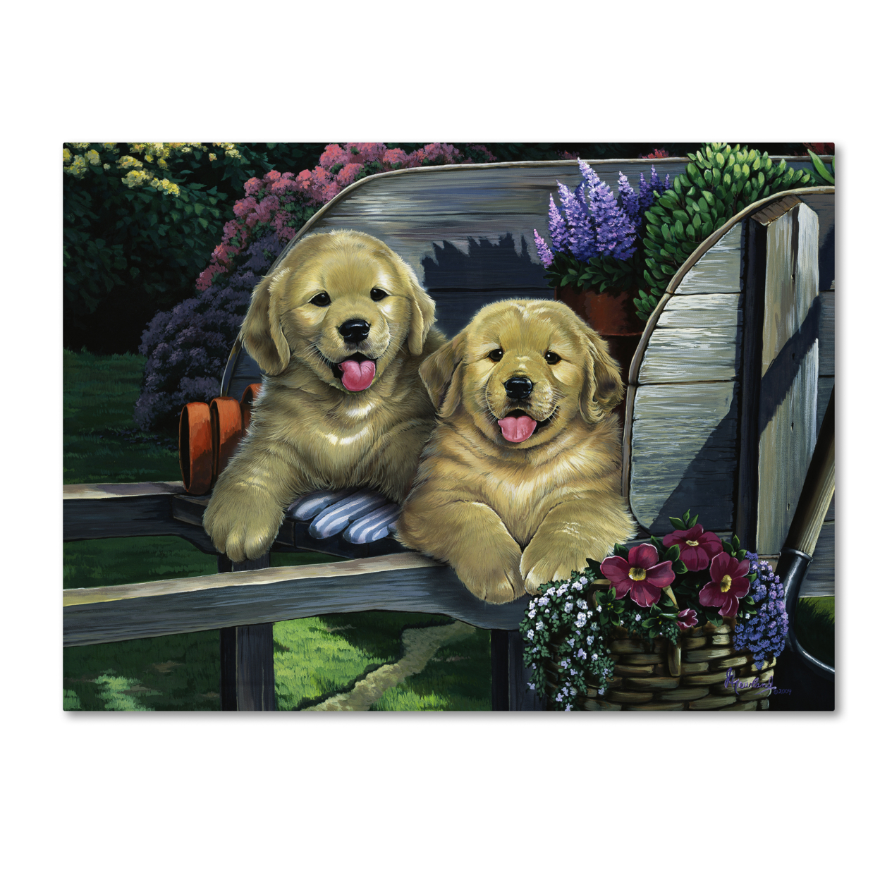 Jenny Newland 'Wagging Along For The Ride' Canvas Wall Art 35 X 47 Inches