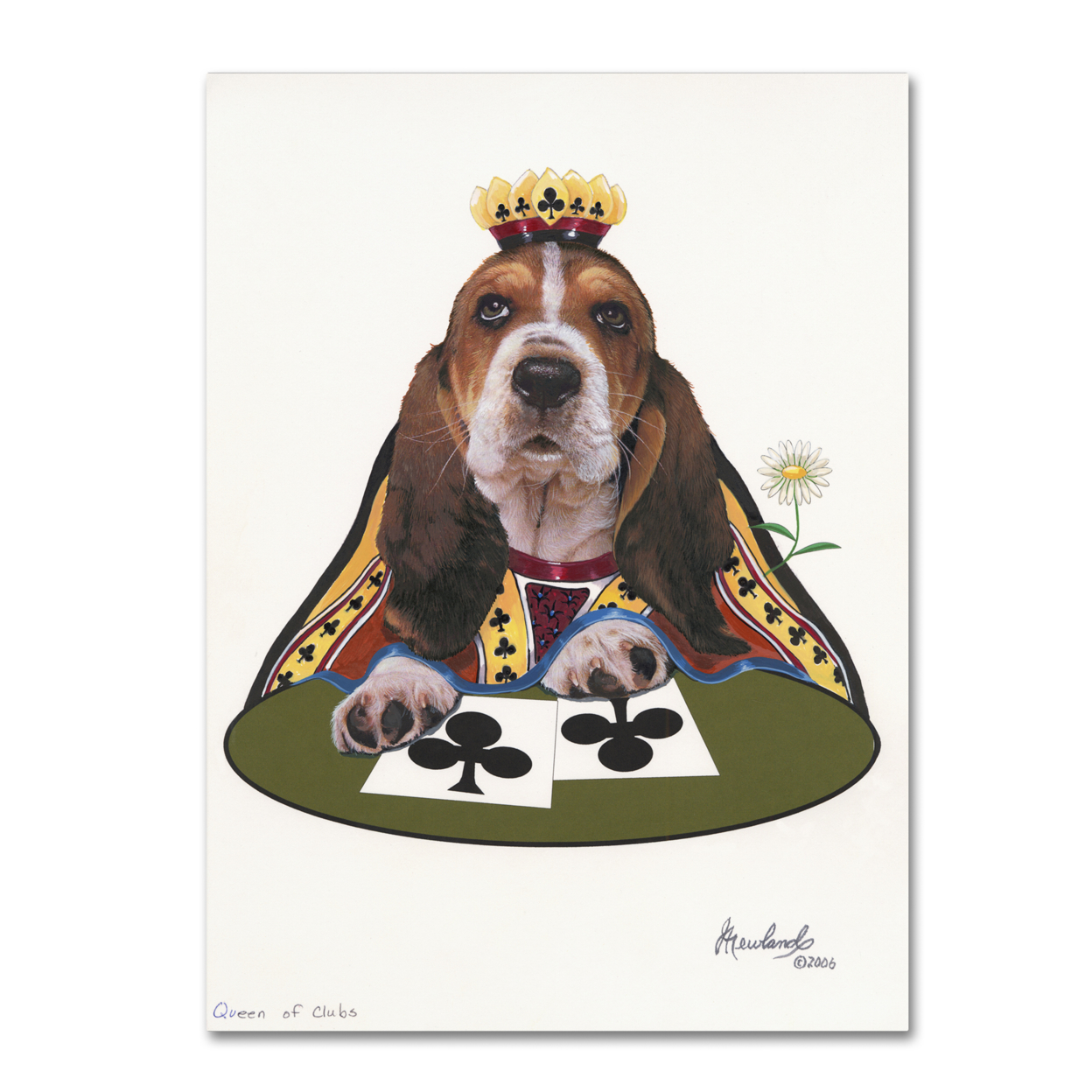 Jenny Newland 'Queen Of Clubs' Canvas Wall Art 35 X 47 Inches