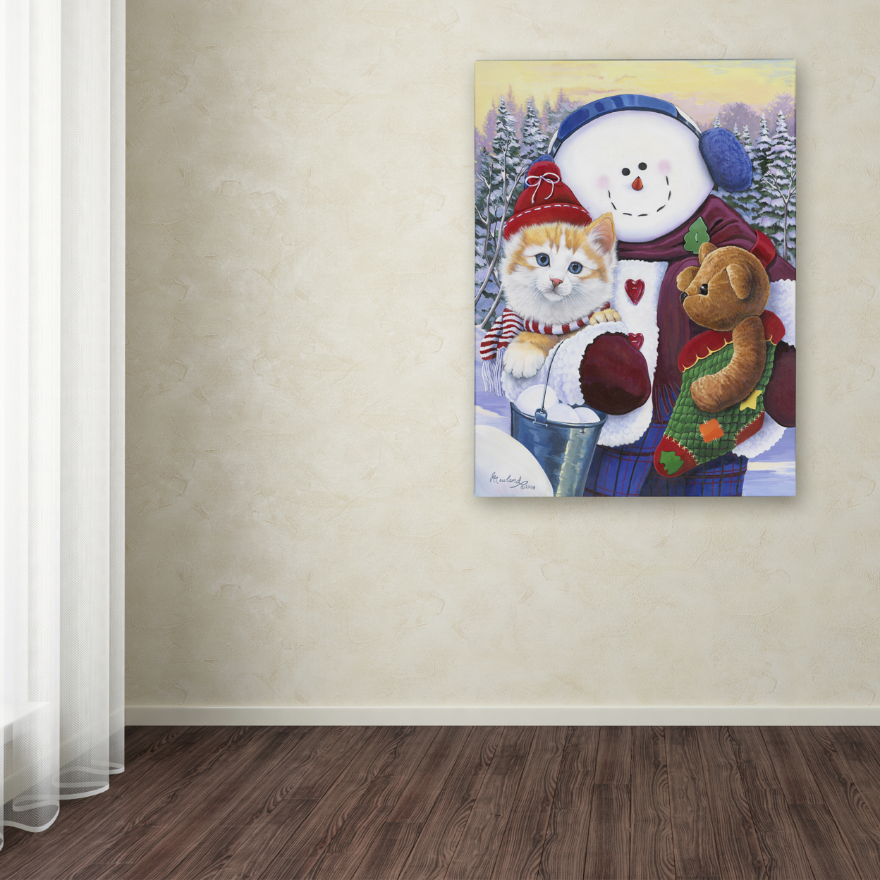Jenny Newland 'Winter Wonder Pals' Canvas Wall Art 35 X 47 Inches