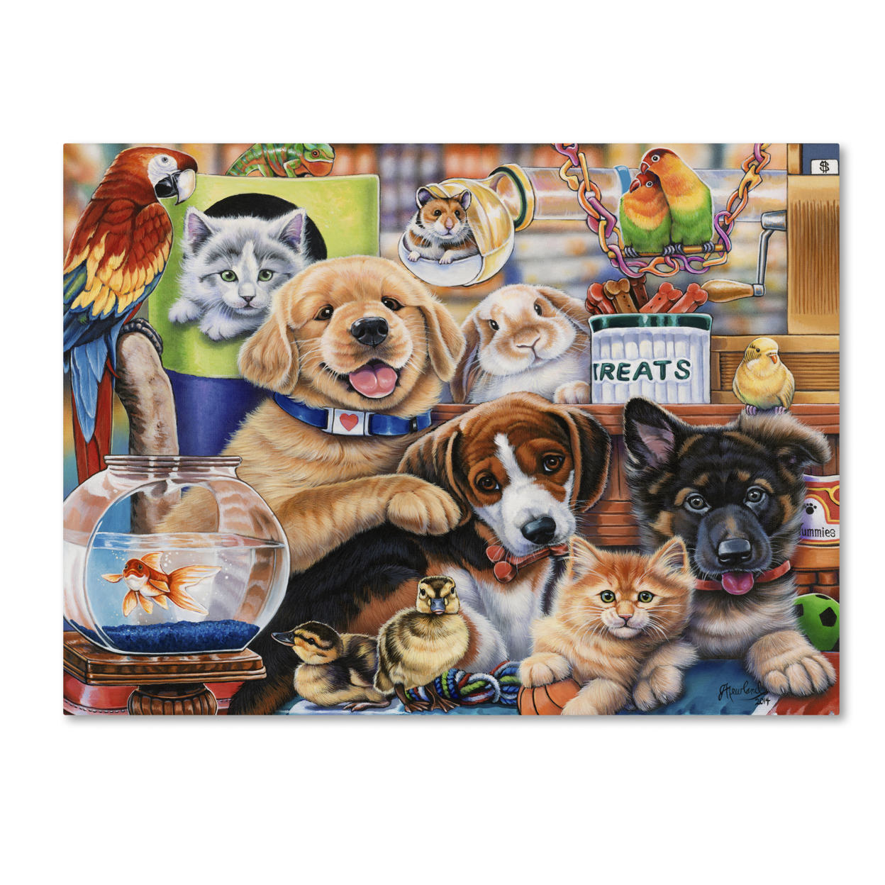 Jenny Newland 'Pet Shop' Canvas Wall Art 35 X 47 Inches