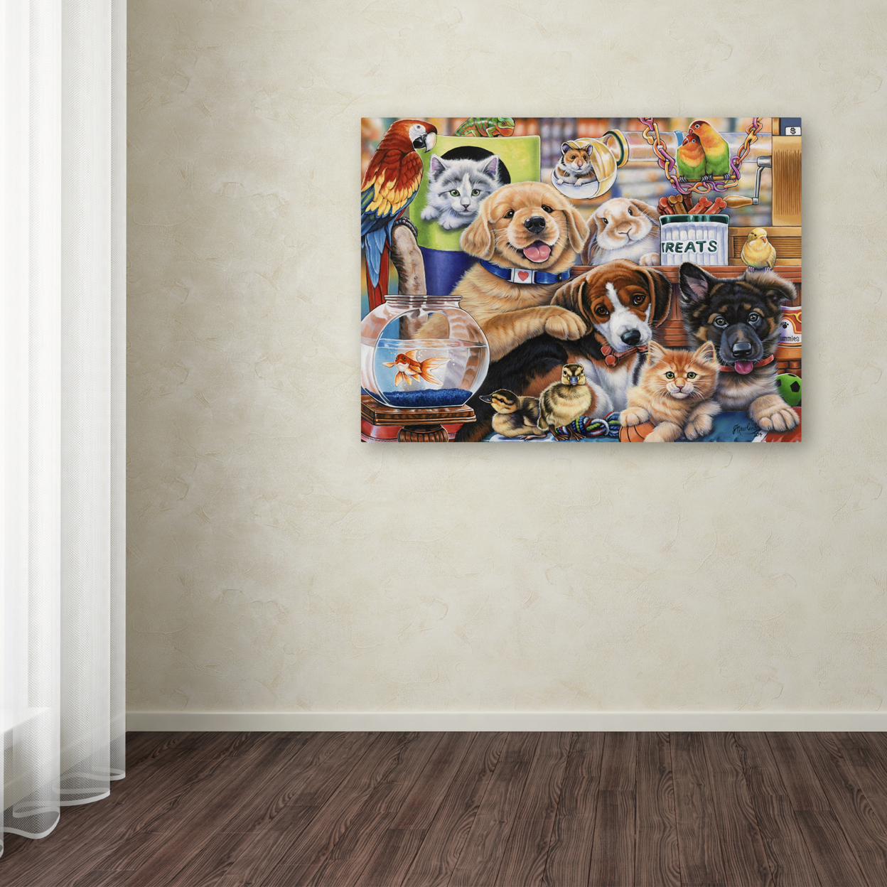 Jenny Newland 'Pet Shop' Canvas Wall Art 35 X 47 Inches