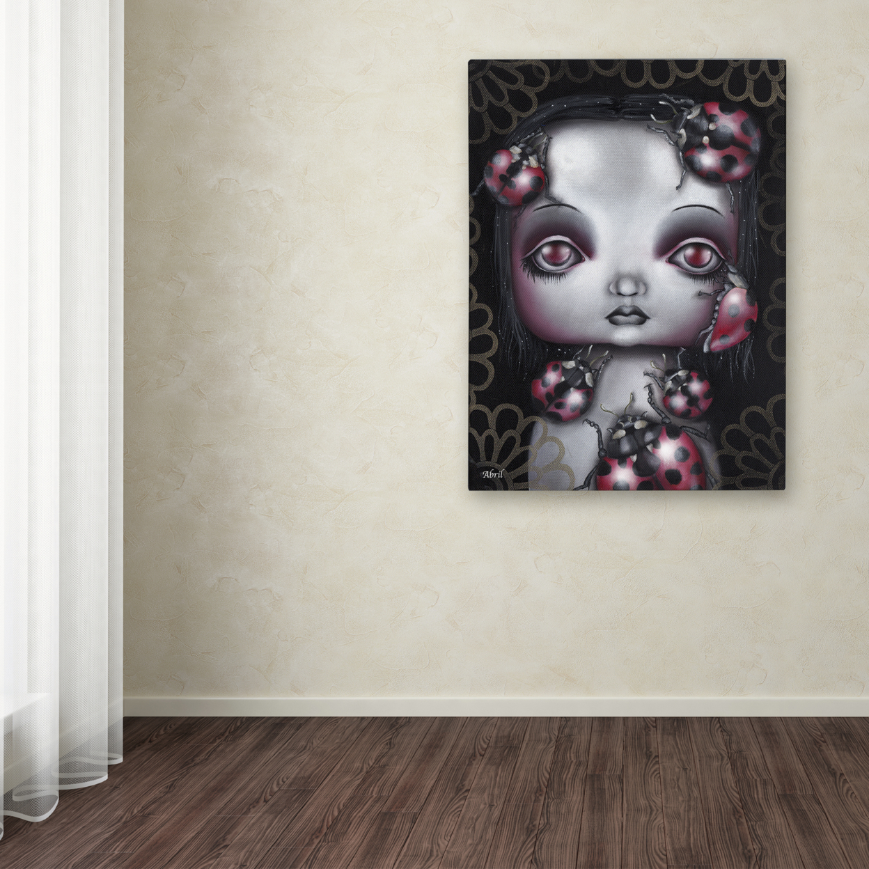 Abril Andrade 'Ladybug Girl' Canvas Wall Art 35 X 47 Inches