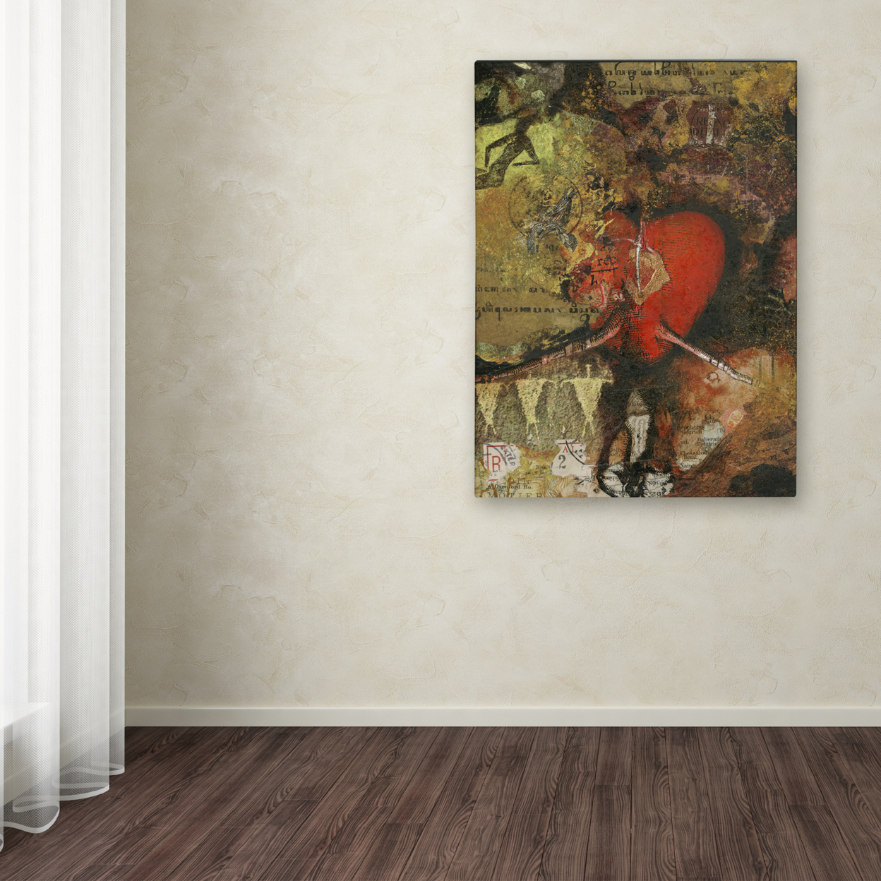 Nick Bantock 'Heart' Canvas Wall Art 35 X 47 Inches