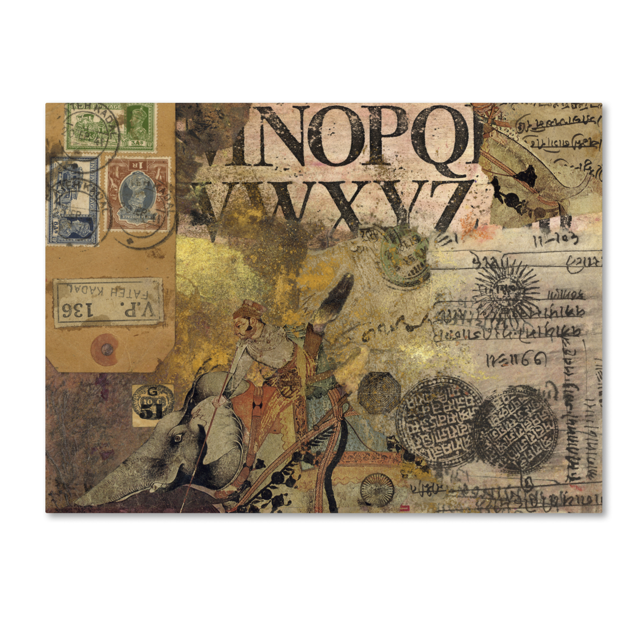 Nick Bantock 'Luggage Label' Canvas Wall Art 35 X 47 Inches