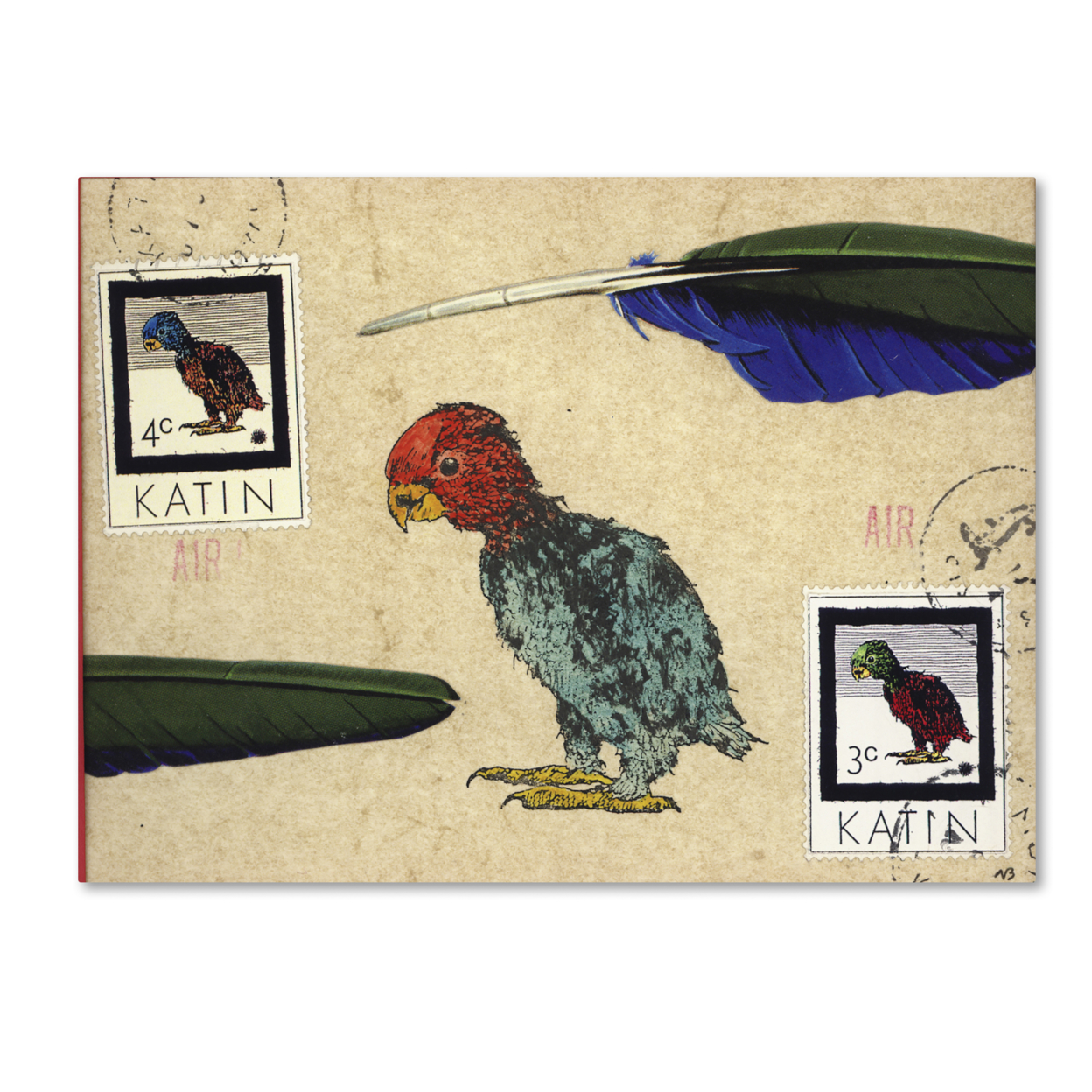 Nick Bantock 'Katin Parrot' Canvas Wall Art 35 X 47 Inches