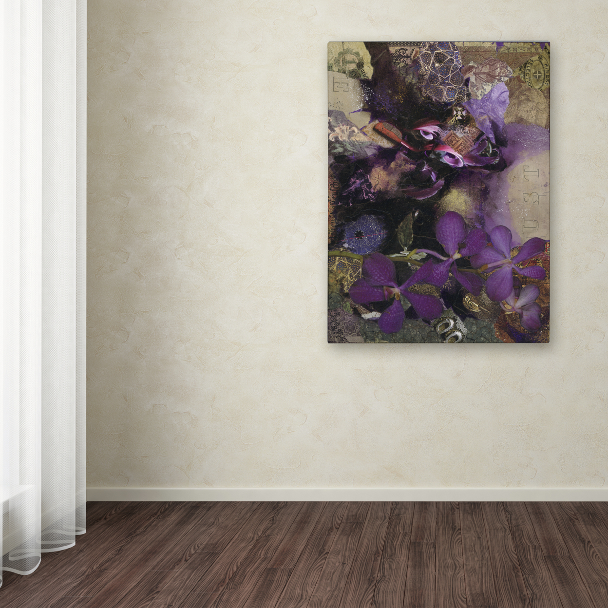 Nick Bantock 'Purple Botanical' Canvas Wall Art 35 X 47 Inches