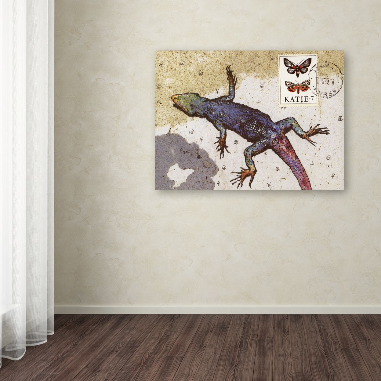 Nick Bantock 'Rainbow Lizard' Canvas Wall Art 35 X 47 Inches