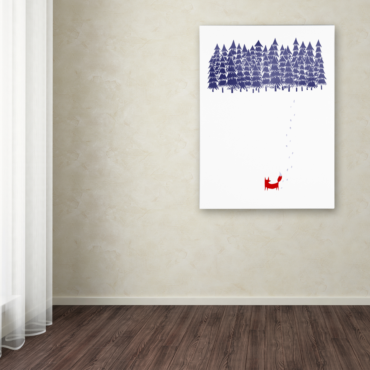 Robert Farkas 'Alone In The Forest' Canvas Wall Art 35 X 47 Inches