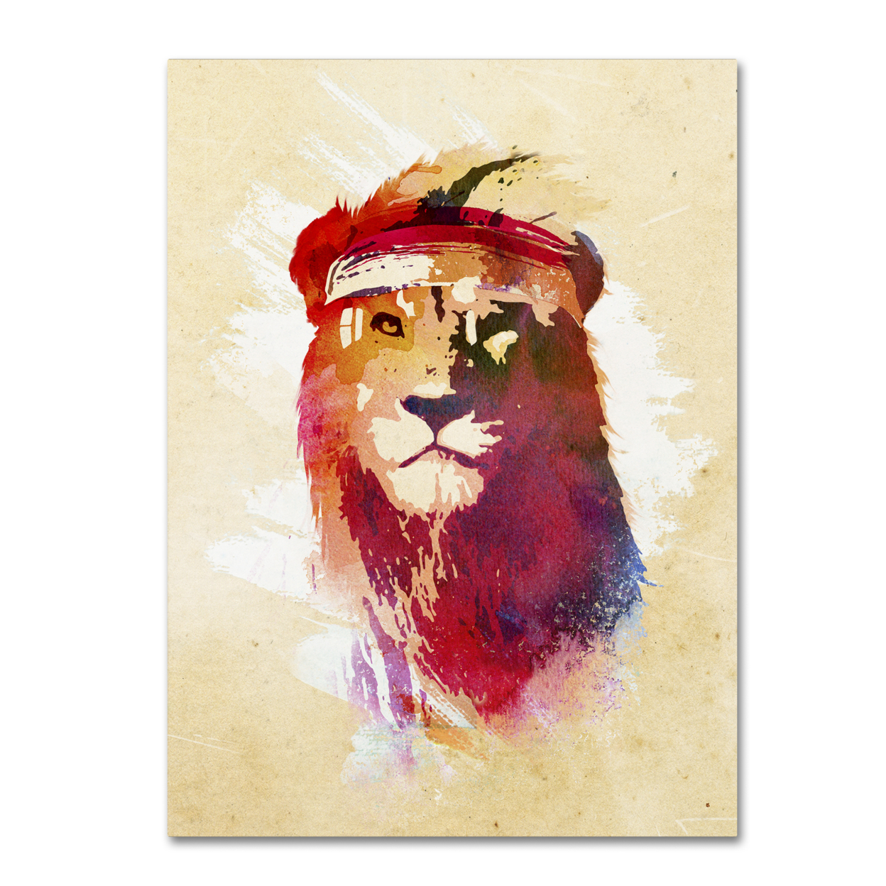 Robert Farkas 'Gym Lion' Canvas Wall Art 35 X 47 Inches