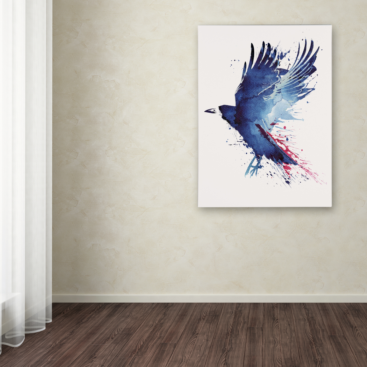 Robert Farkas 'Bloody Crow' Canvas Wall Art 35 X 47 Inches