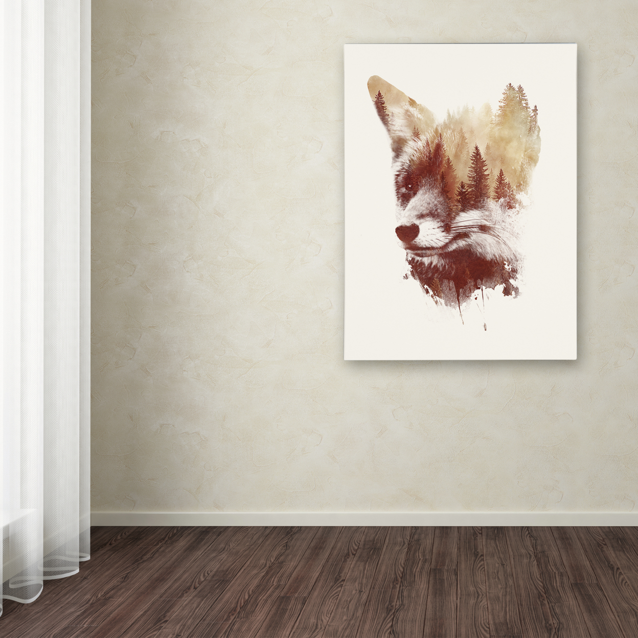 Robert Farkas 'Blind Fox' Canvas Wall Art 35 X 47 Inches