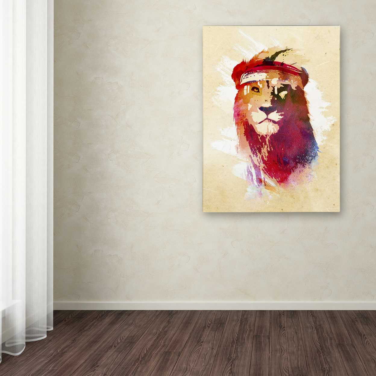 Robert Farkas 'Gym Lion' Canvas Wall Art 35 X 47 Inches