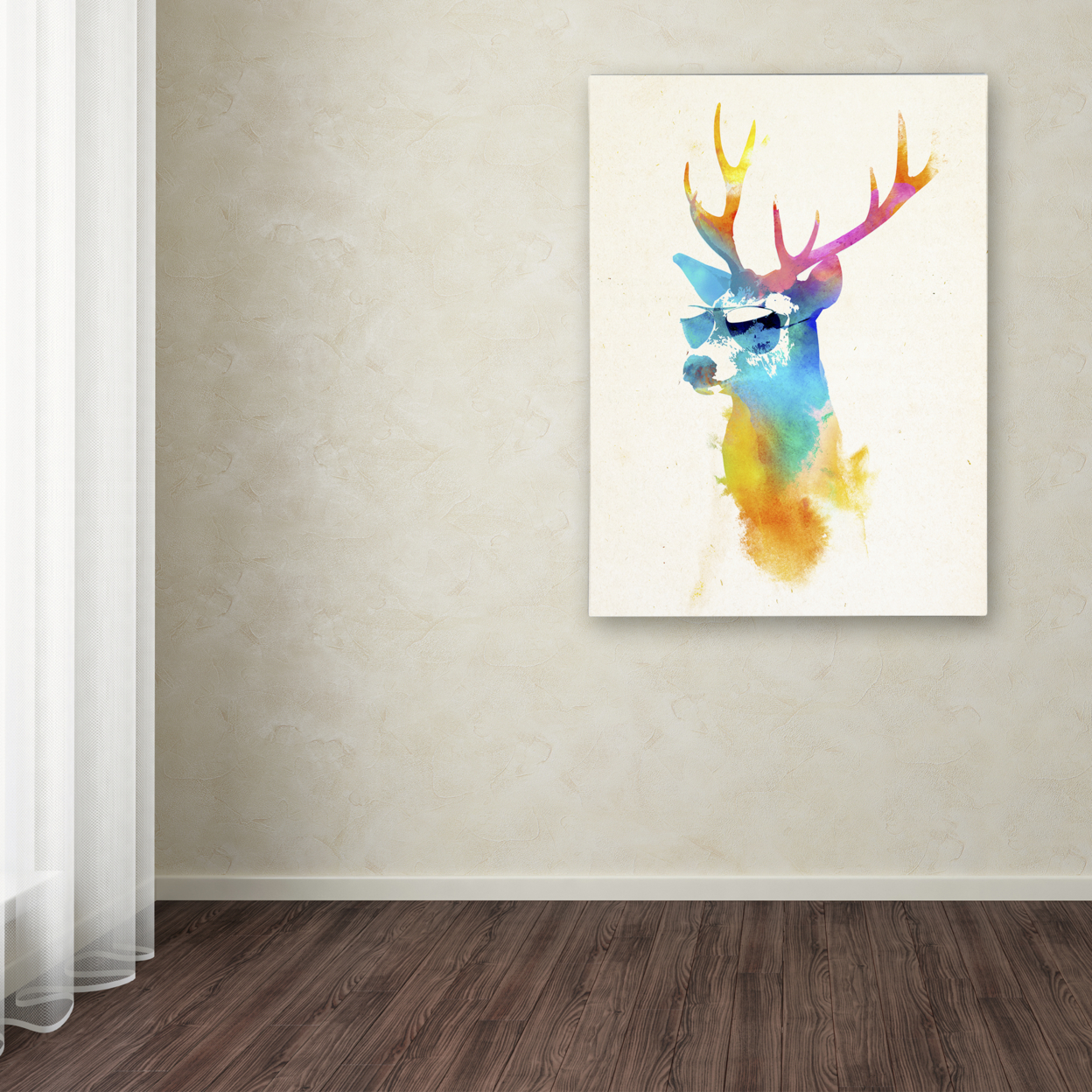 Robert Farkas 'Sunny Stag' Canvas Wall Art 35 X 47 Inches