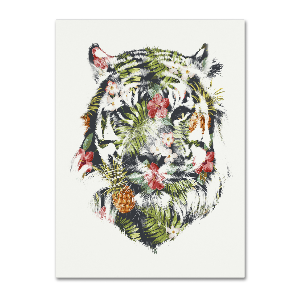 Robert Farkas 'Tropical Tiger' Canvas Wall Art 35 X 47 Inches