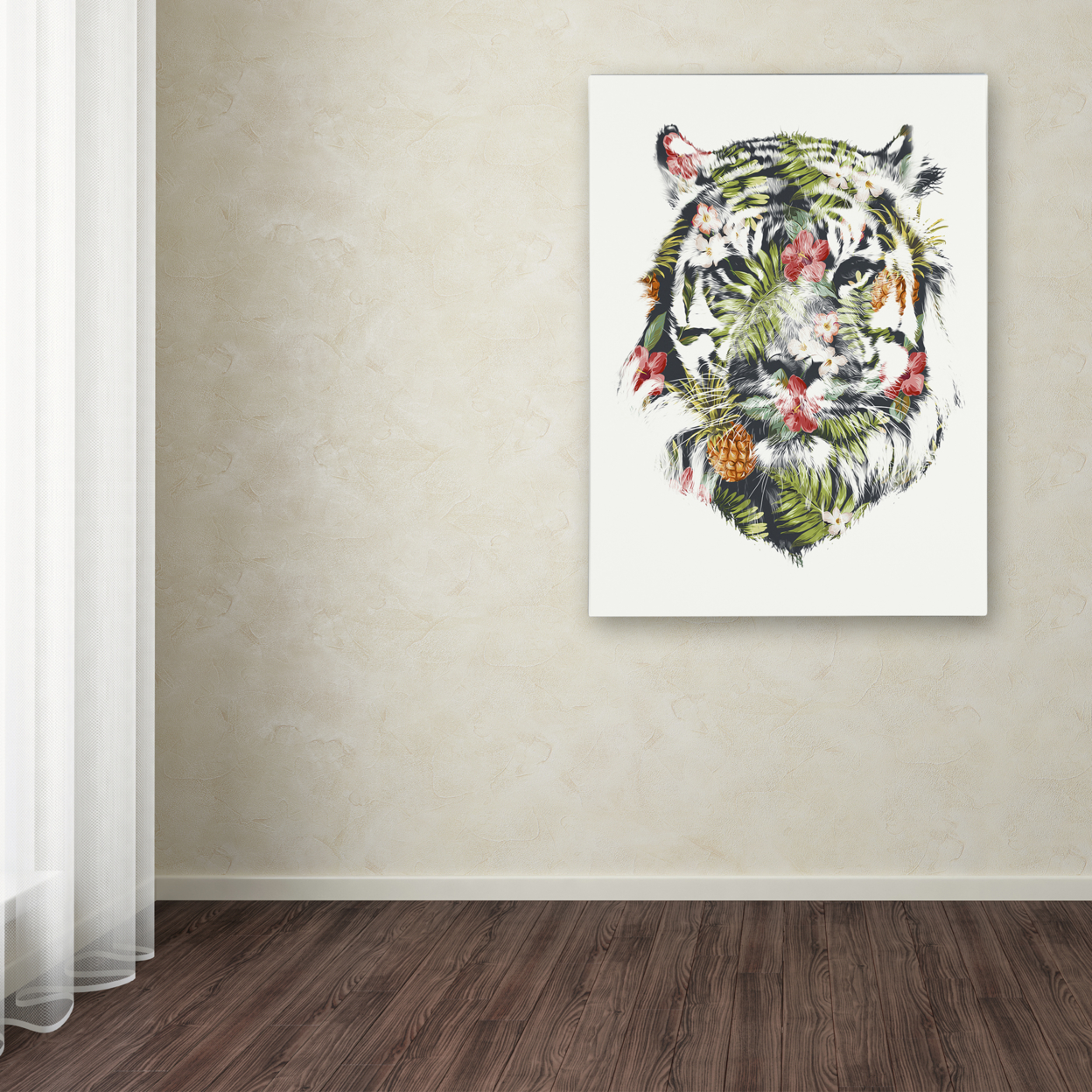 Robert Farkas 'Tropical Tiger' Canvas Wall Art 35 X 47 Inches