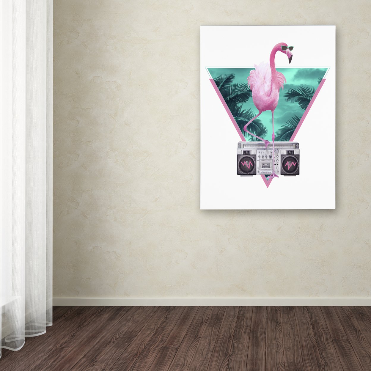 Robert Farkas 'Miami Flamingo' Canvas Wall Art 35 X 47 Inches