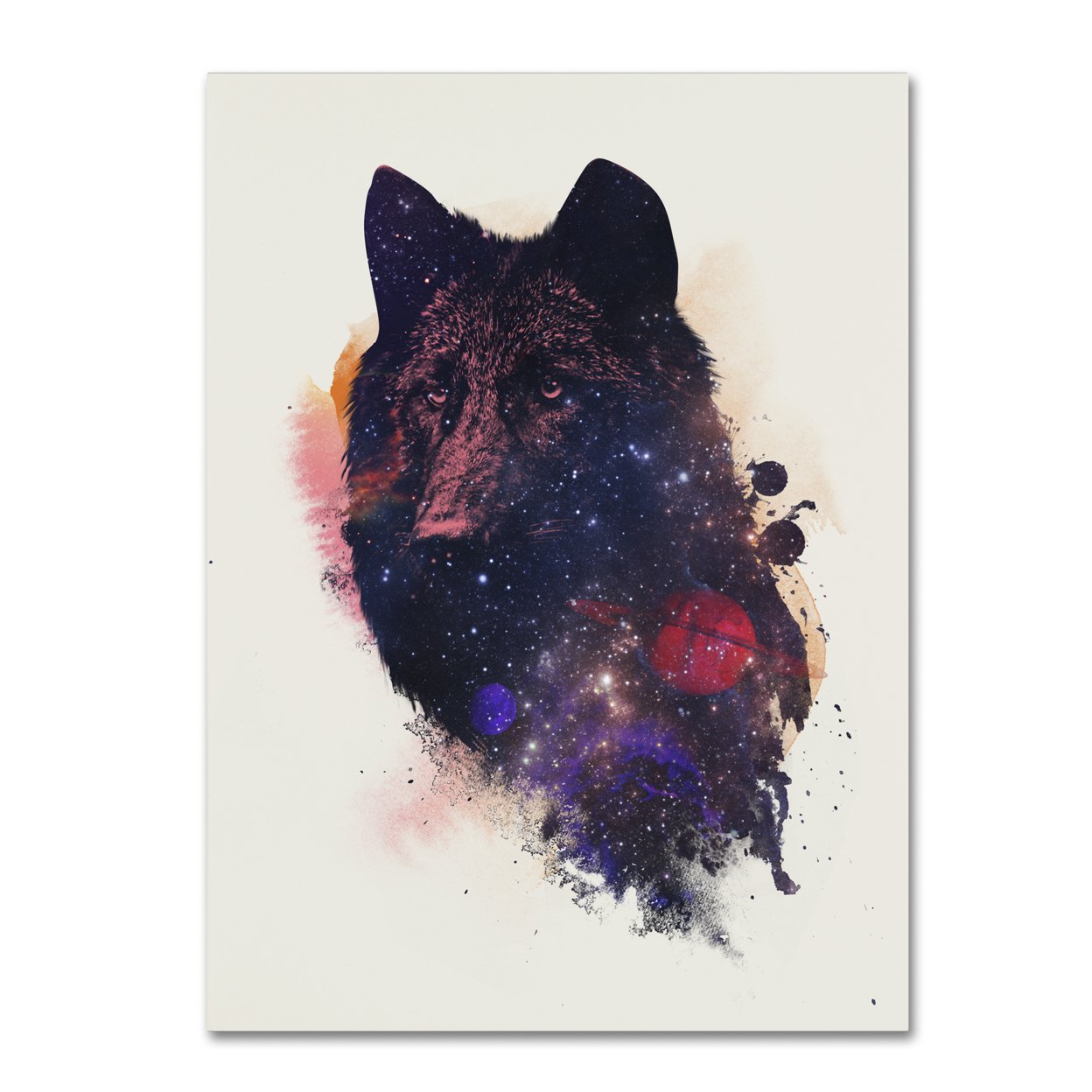 Robert Farkas 'Universal Wolf' Canvas Wall Art 35 X 47 Inches