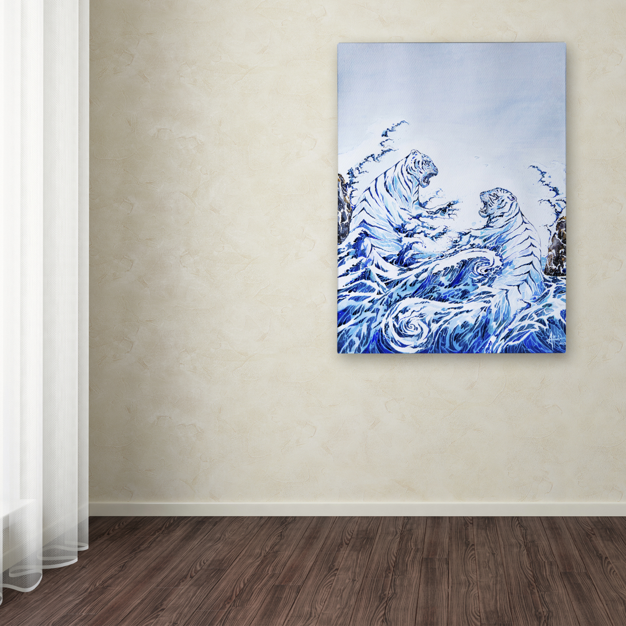 Marc Allante 'The Crashing Waves' Canvas Wall Art 35 X 47 Inches
