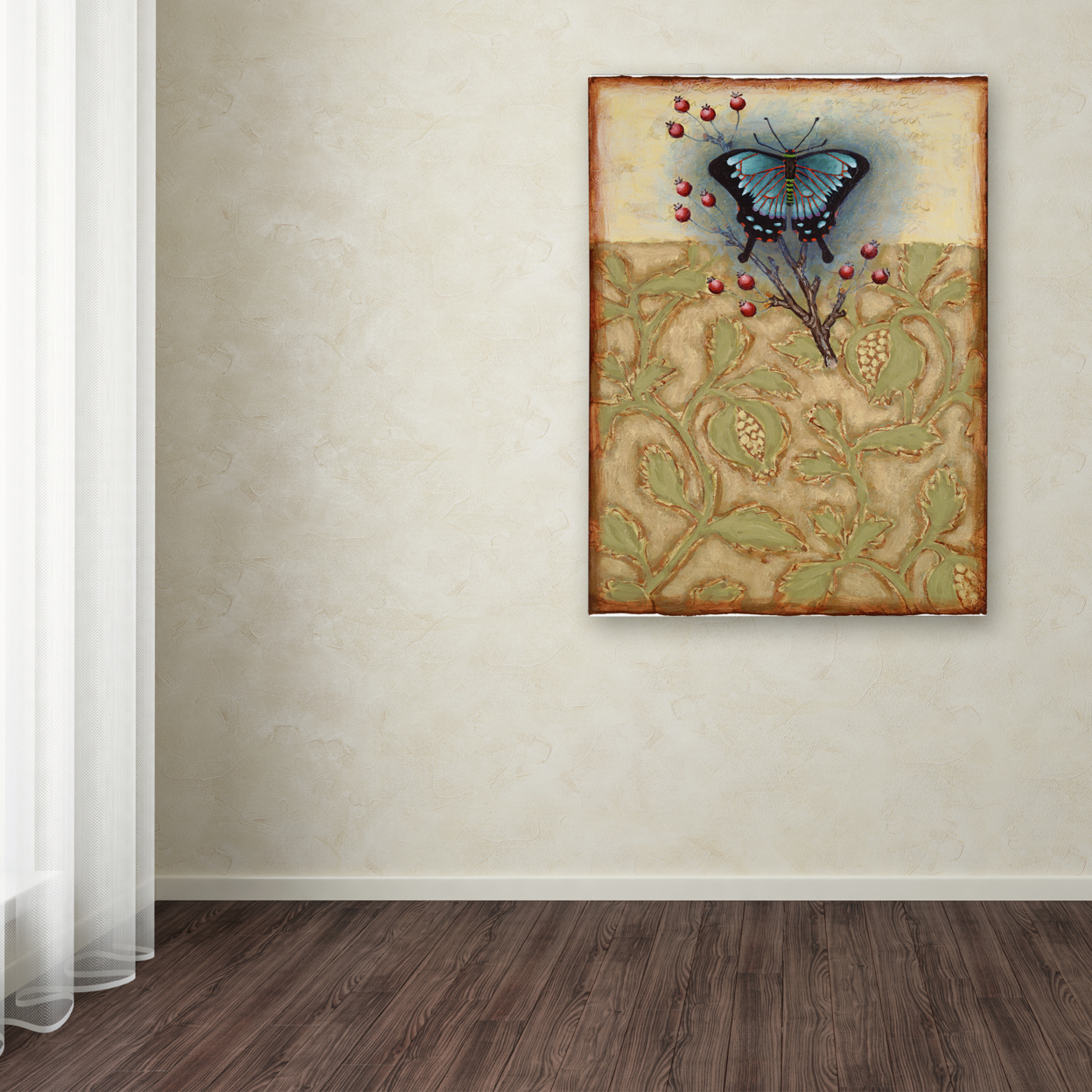 Rachel Paxton 'Salt Meadow Butterfly' Canvas Wall Art 35 X 47 Inches