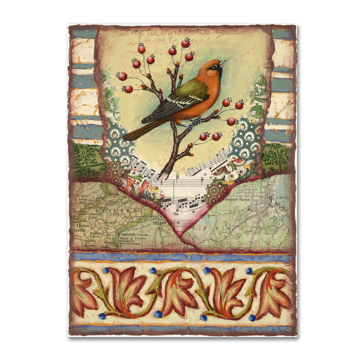Rachel Paxton 'Tisbury Bird' Canvas Wall Art 35 X 47 Inches