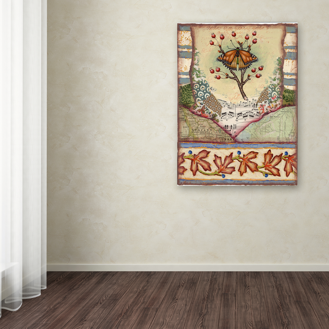 Rachel Paxton 'Mink Meadows Butterfly' Canvas Wall Art 35 X 47 Inches