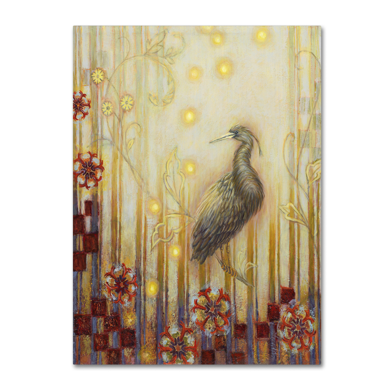 Rachel Paxton 'Wondrous Evening Heron' Canvas Wall Art 35 X 47 Inches