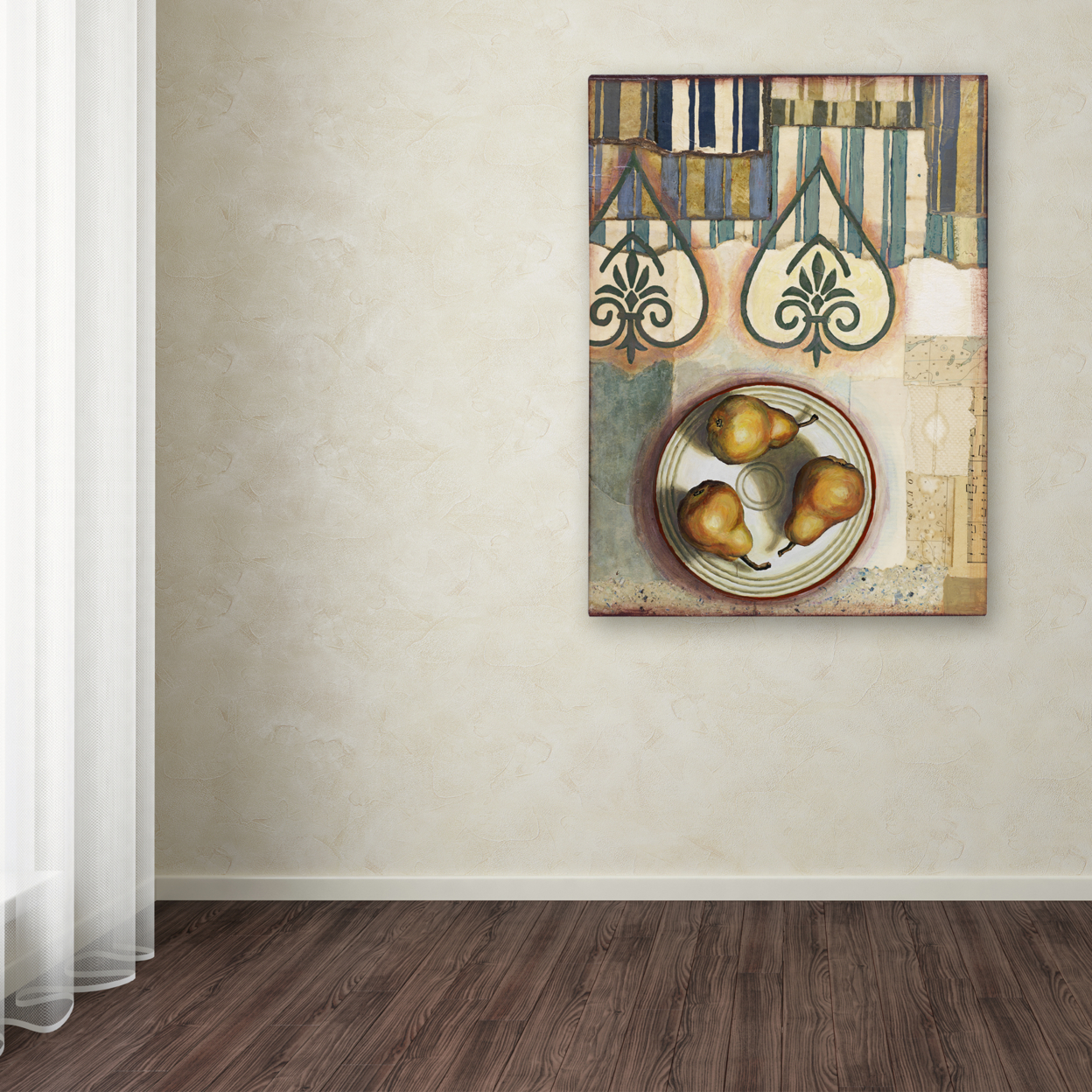 Rachel Paxton 'Three Amber Pears' Canvas Wall Art 35 X 47 Inches