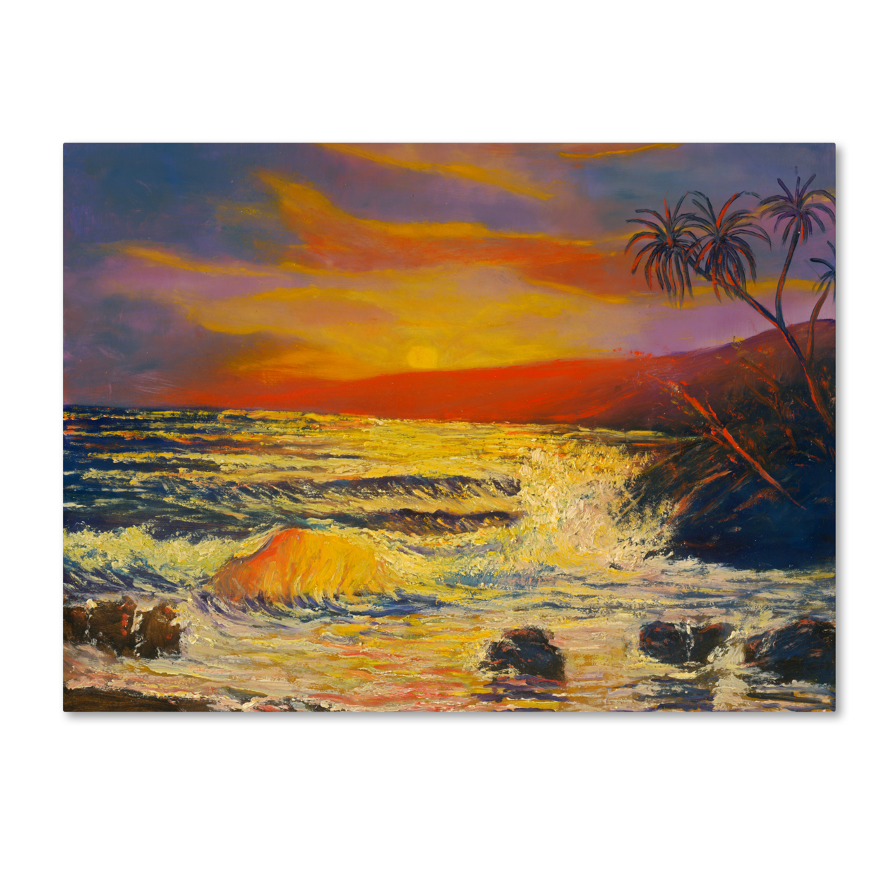 Manor Shadian 'Maui Sunset' Canvas Wall Art 35 X 47 Inches