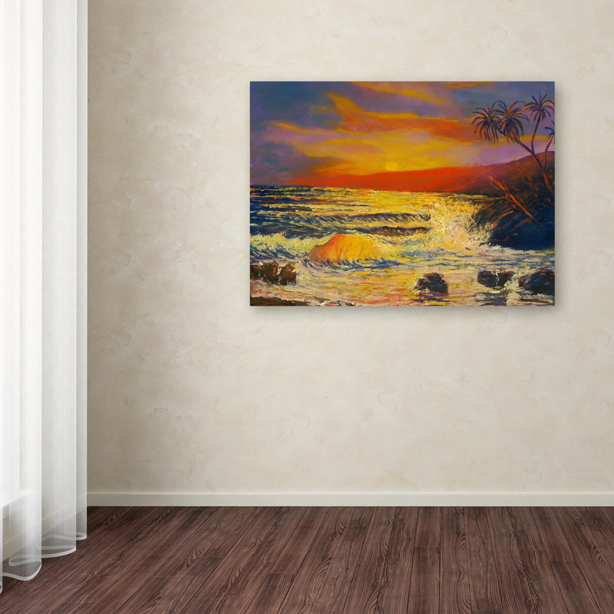 Manor Shadian 'Maui Sunset' Canvas Wall Art 35 X 47 Inches